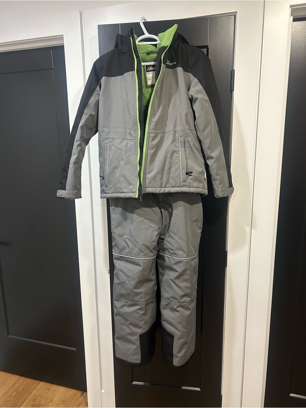 Sunice Gray and Green Kids Two-Piece Snow Outfit